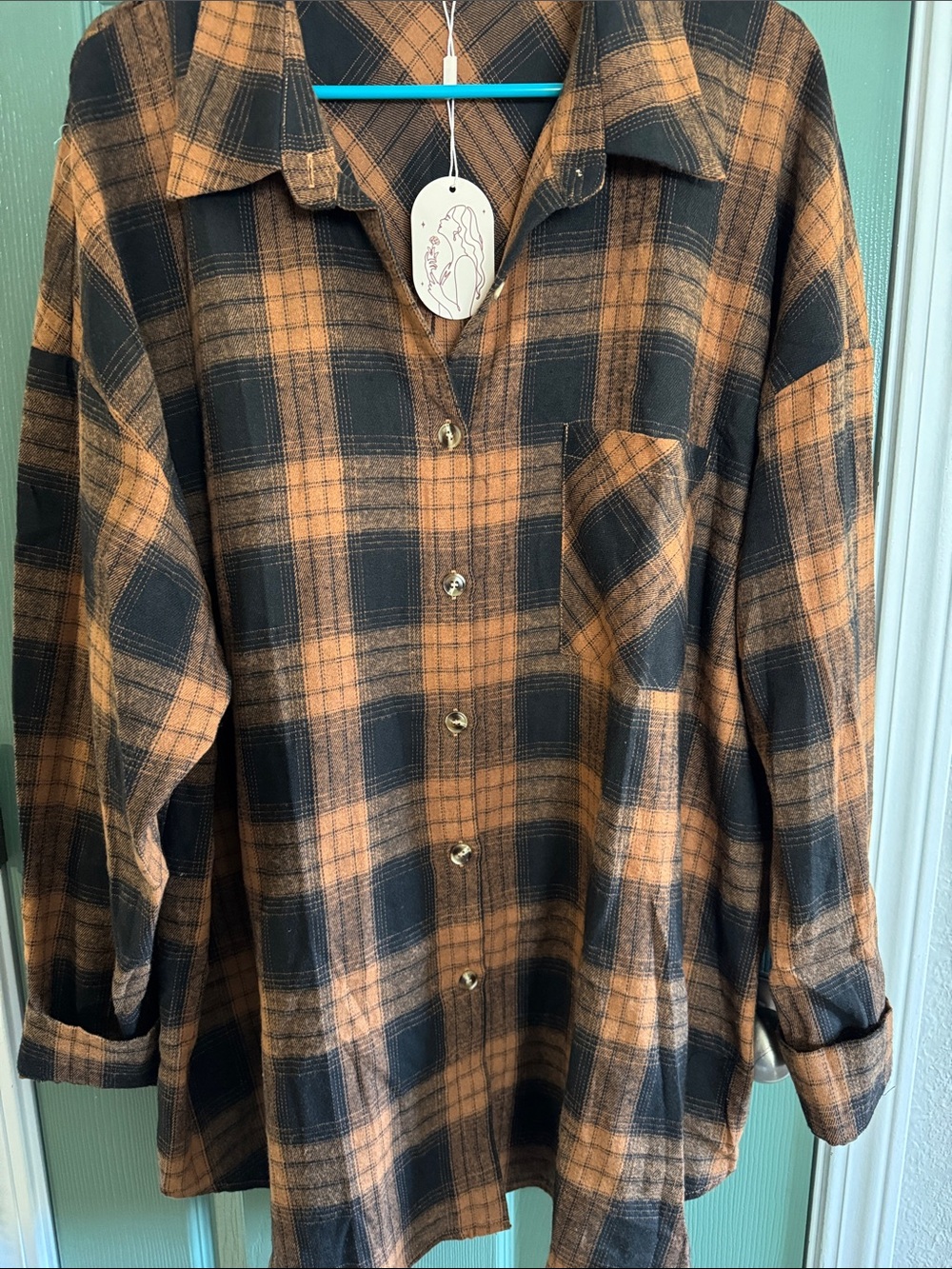 Women Plus Size oversized Flannel NWT